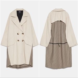 Zara • Oversized Contrast Trench Coat